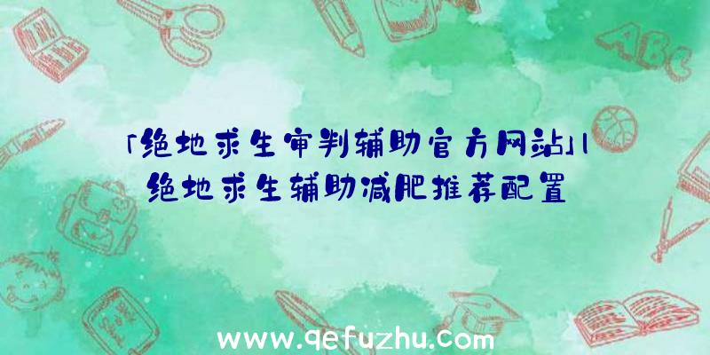 「绝地求生审判辅助官方网站」|绝地求生辅助减肥推荐配置